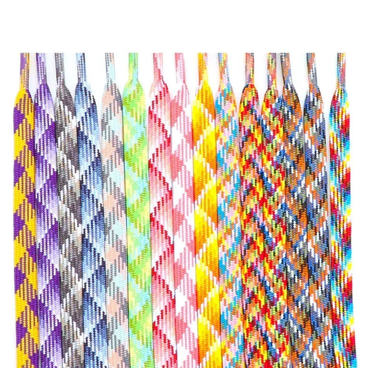 1Pair Colorful Striped Rainbow Shoelaces Casual Sneakers Laces for Shoes Accessories Width 1CM Rope Shoelace 100cm/120cm/140cm/160cm