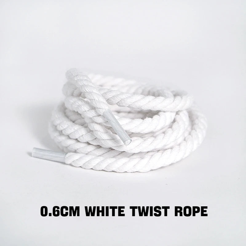 1Pair Round Shoelaces Twisted Rope Shoelace Sneakers Boots Casual Shoes Laces Shoes Accessories Diameter 0.6cm Length: 120cm/140cm/160cm