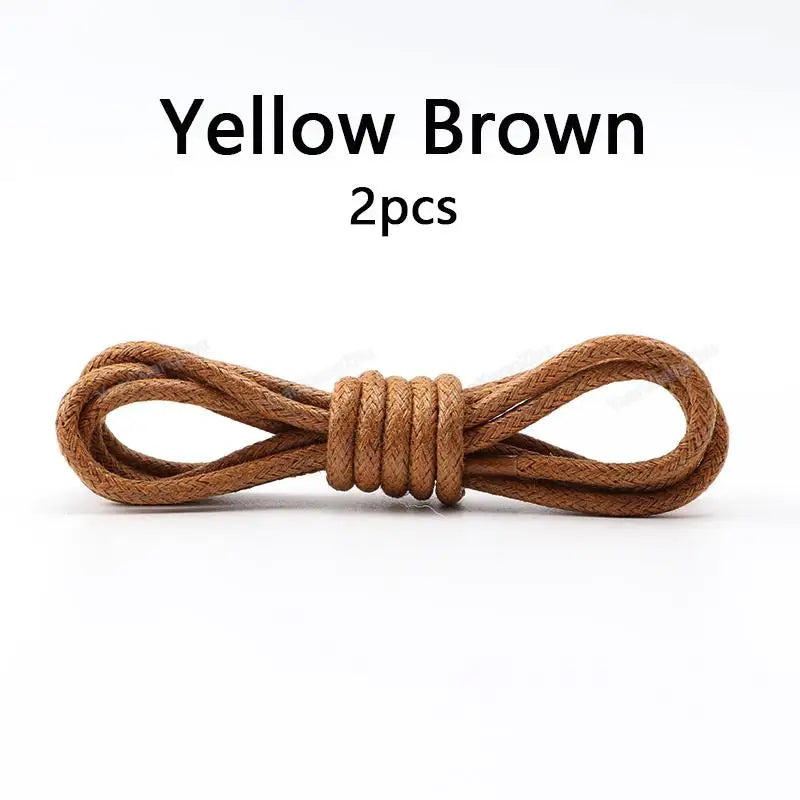 1Pair Waterproof Round Shoelaces Cotton Waxed Rope Shoelace Boots Oxford Leather Shoes Laces Diameter 0.25cm Length 60cm/80cm/100cm/120cm/140cm/160cm/180cm